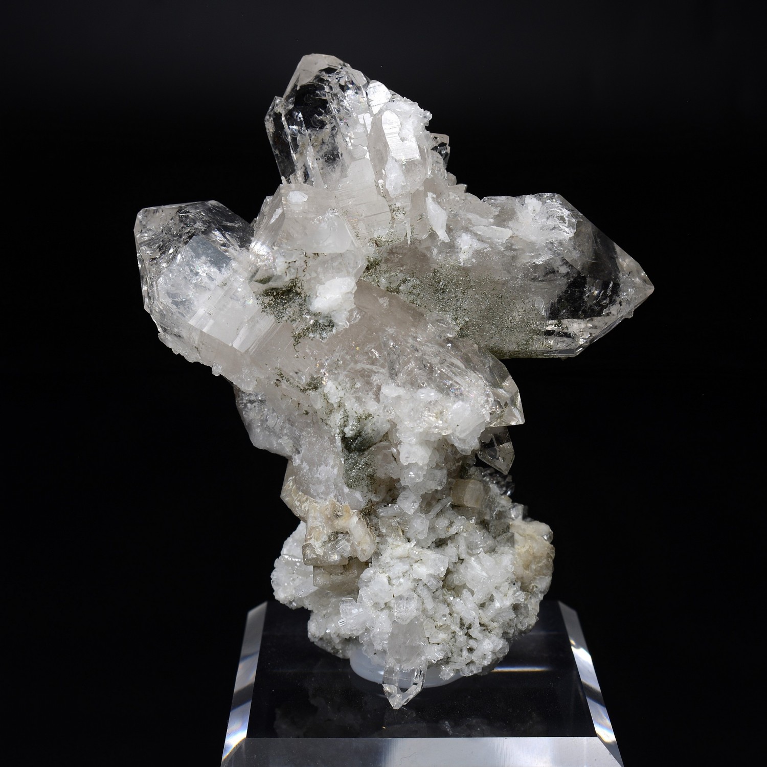 Quartz, chlorite, calcite - Plan du Lac, Oisans, Isère, France.