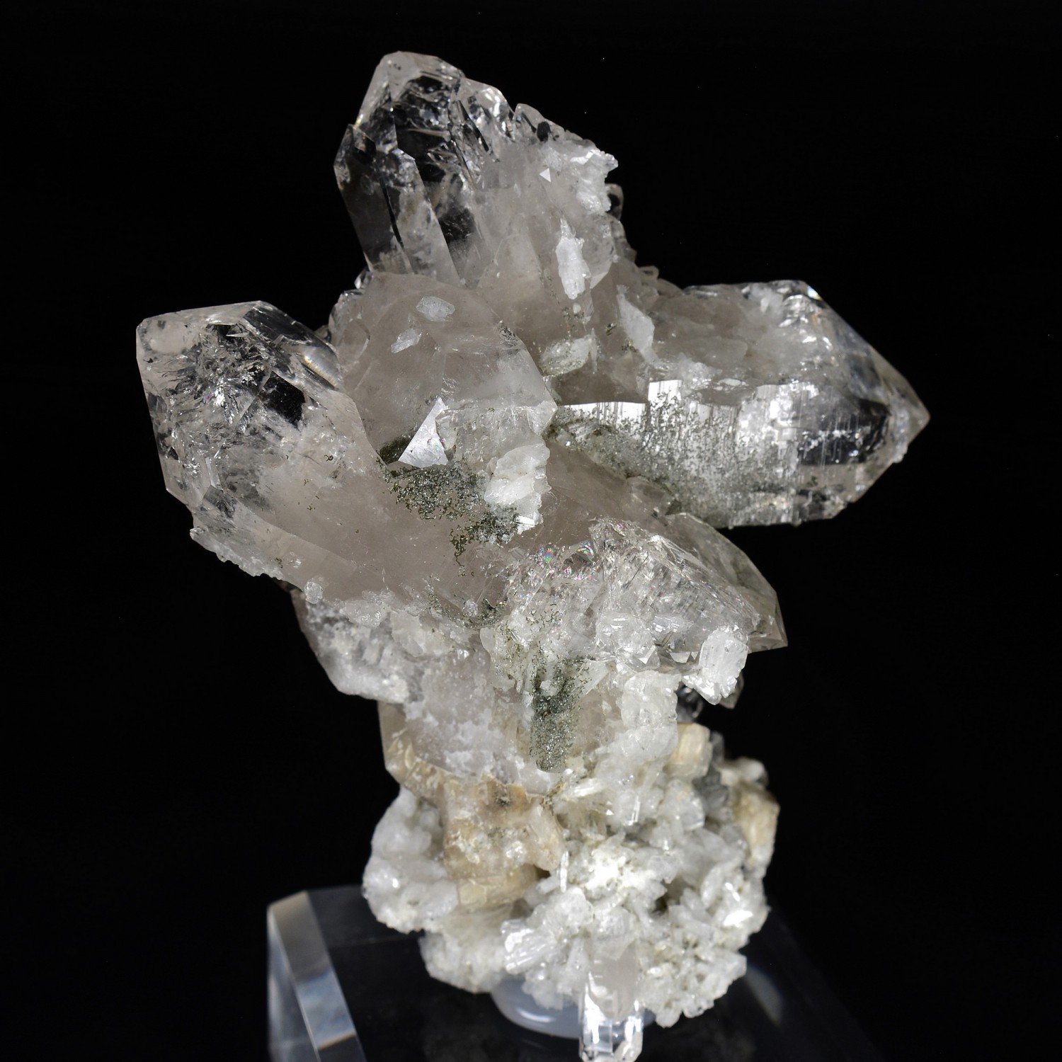 Quartz, chlorite, calcite - Plan du Lac, Oisans, Isère, France.