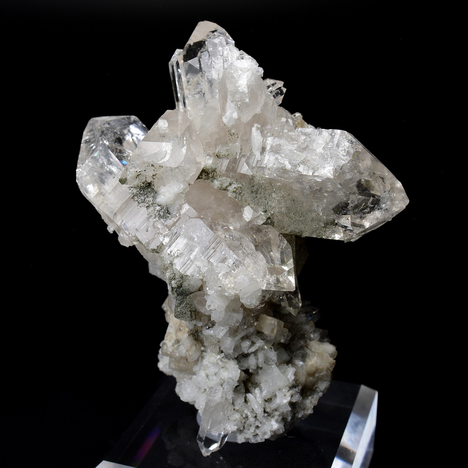 Quartz, chlorite, calcite - Plan du Lac, Oisans, Isère, France.