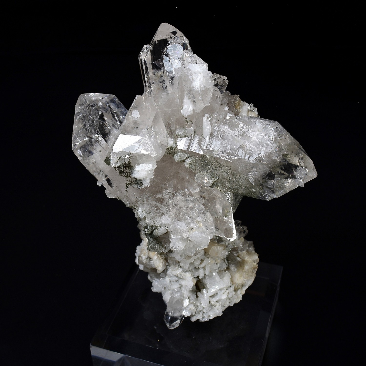 Quartz, chlorite, calcite - Plan du Lac, Oisans, Isère, France.