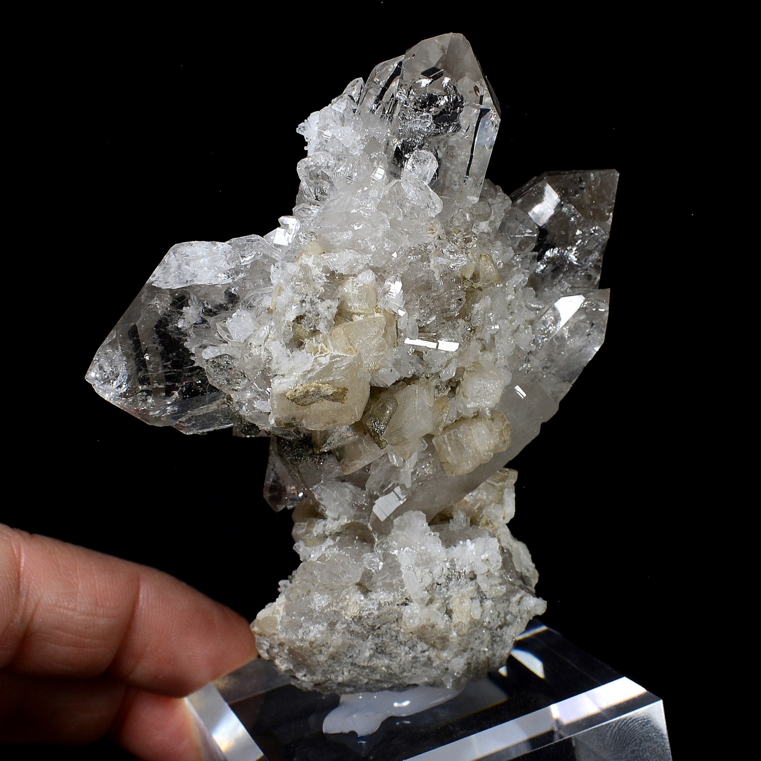 Quartz, chlorite, calcite - Plan du Lac, Oisans, Isère, France.