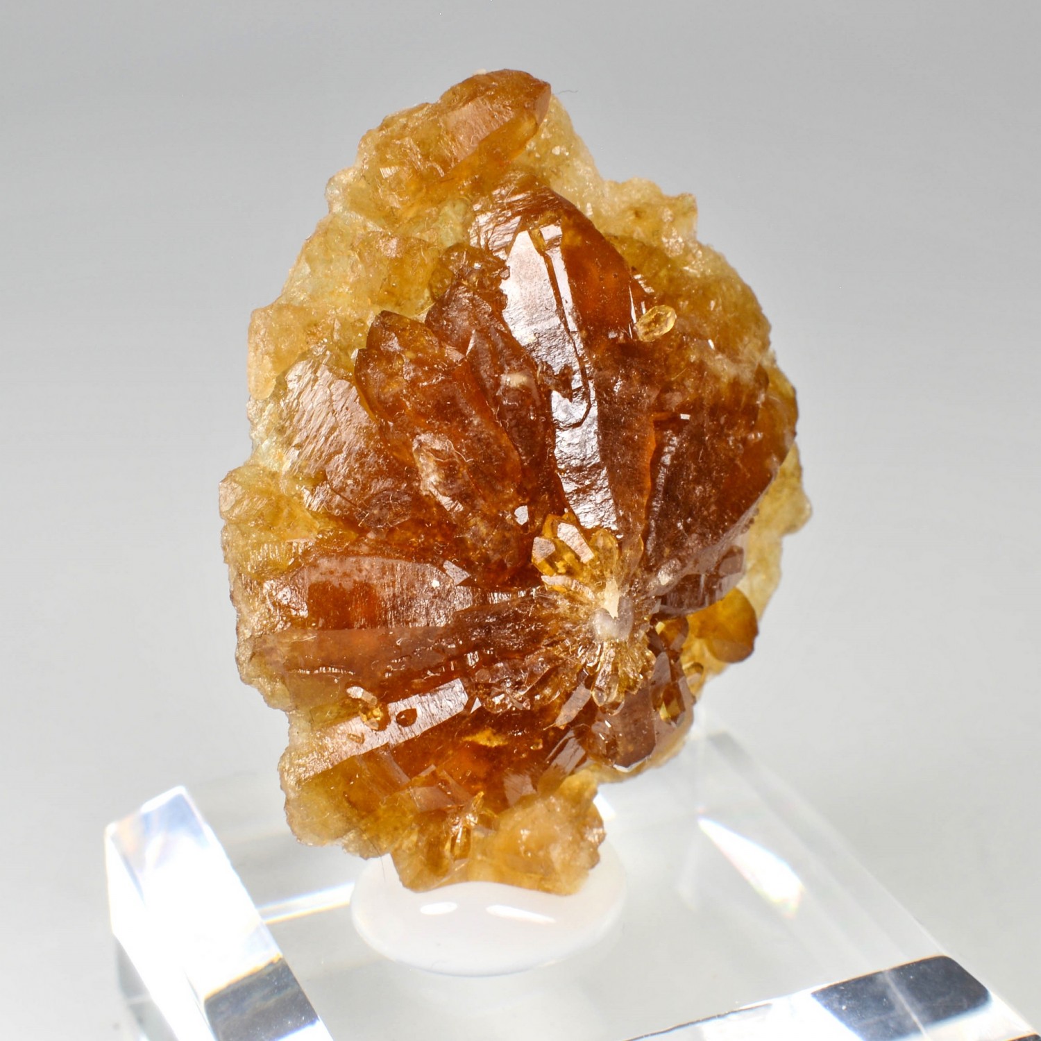 Citrine" quartz flower - Bakrit, Meknes region, Morocco