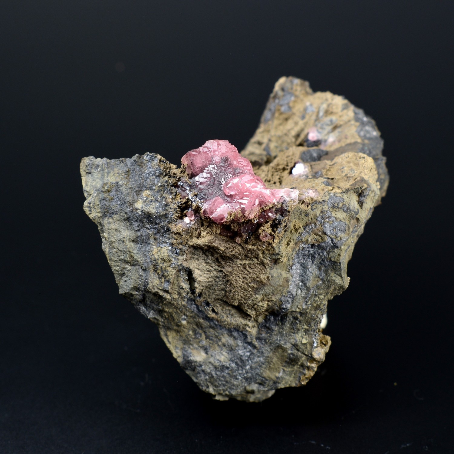 Rhodochrosite and pyrite - Potosi mine, Santa Eulalia, Mexico