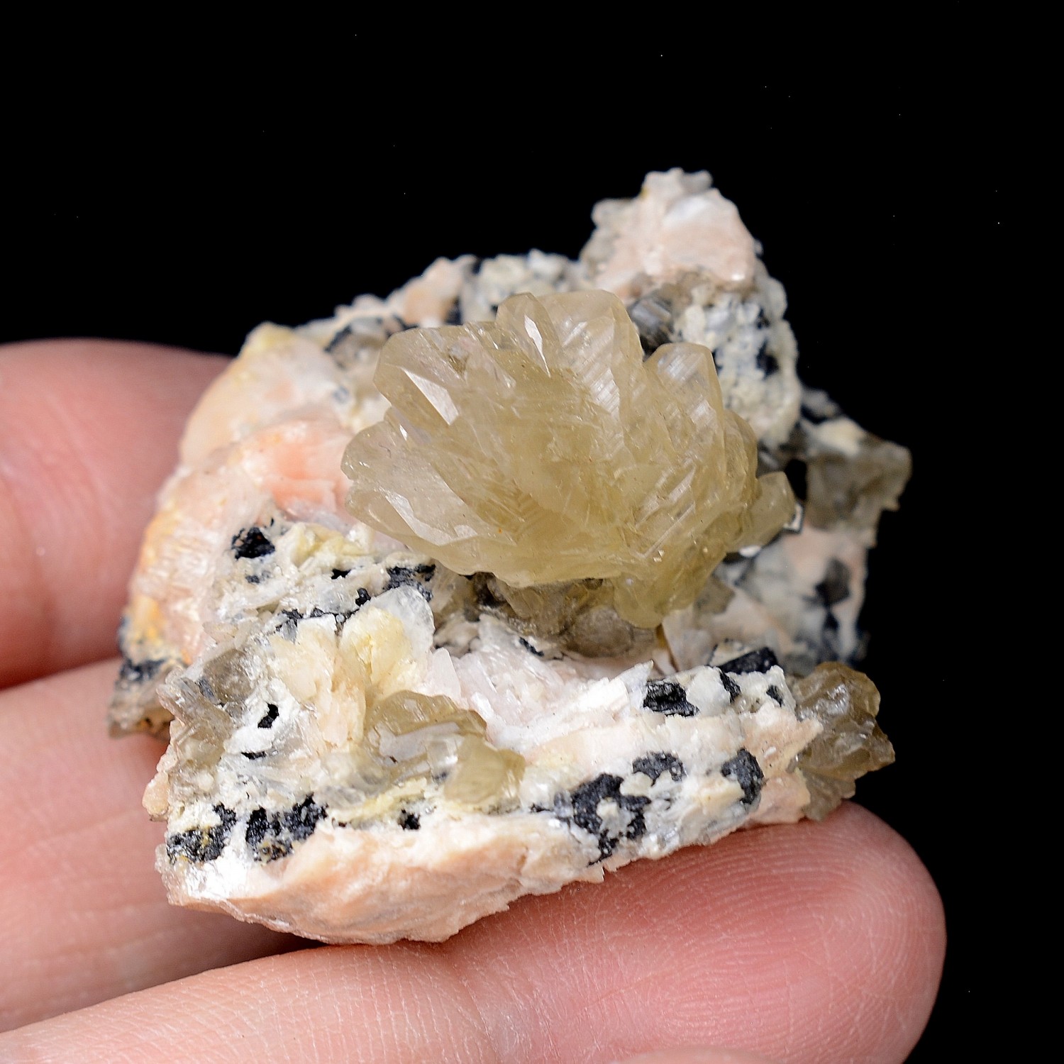 Cerussite on baryte - Mibladen, Morocco