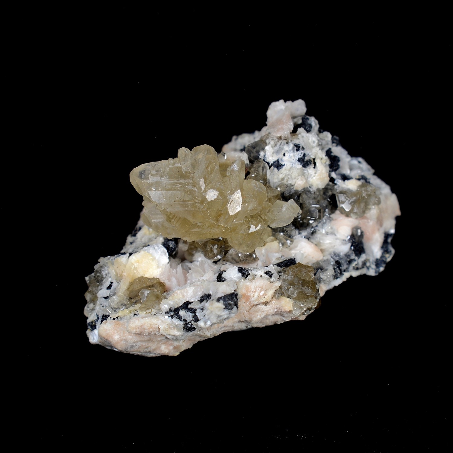 Cerussite on baryte - Mibladen, Morocco