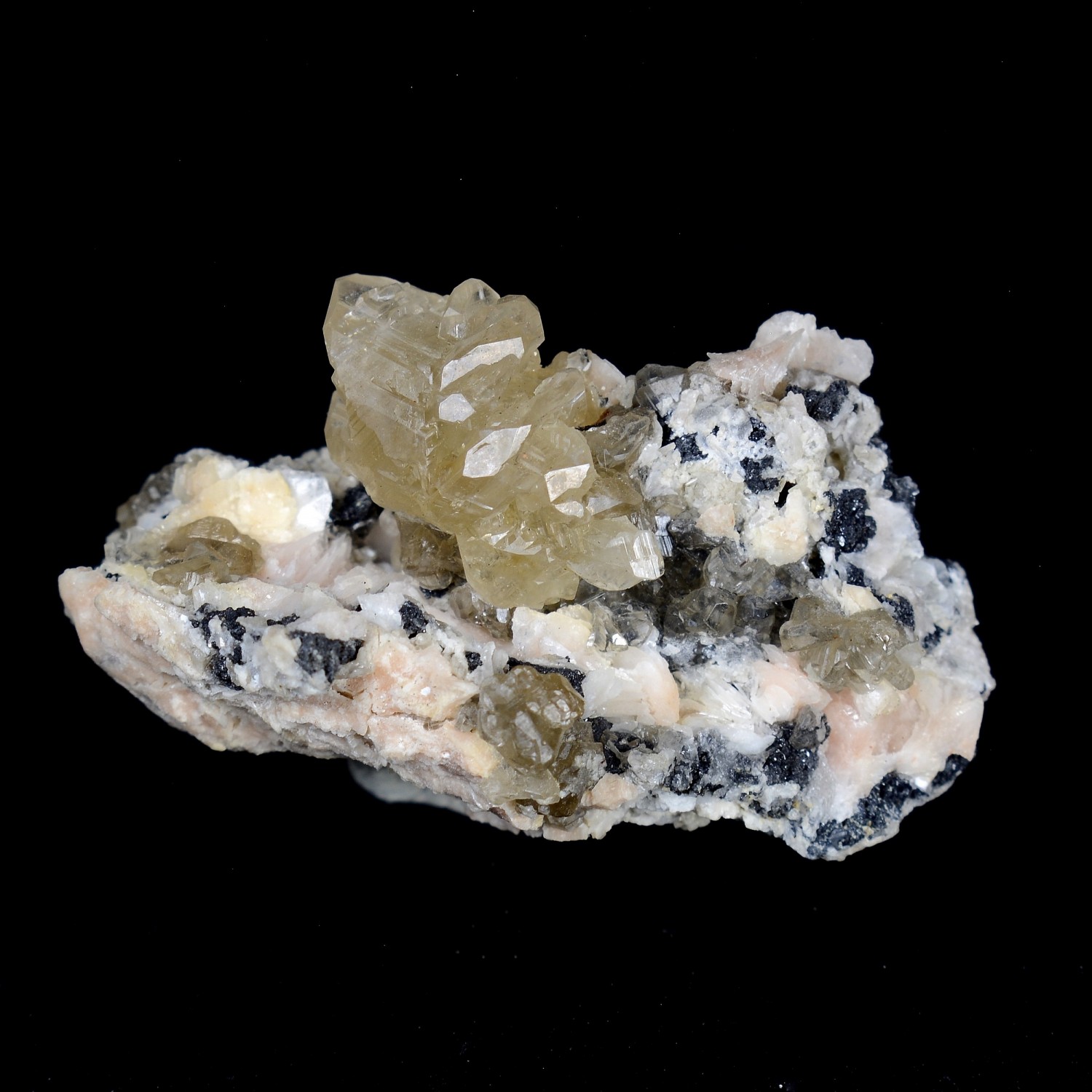 Cerussite on baryte - Mibladen, Morocco