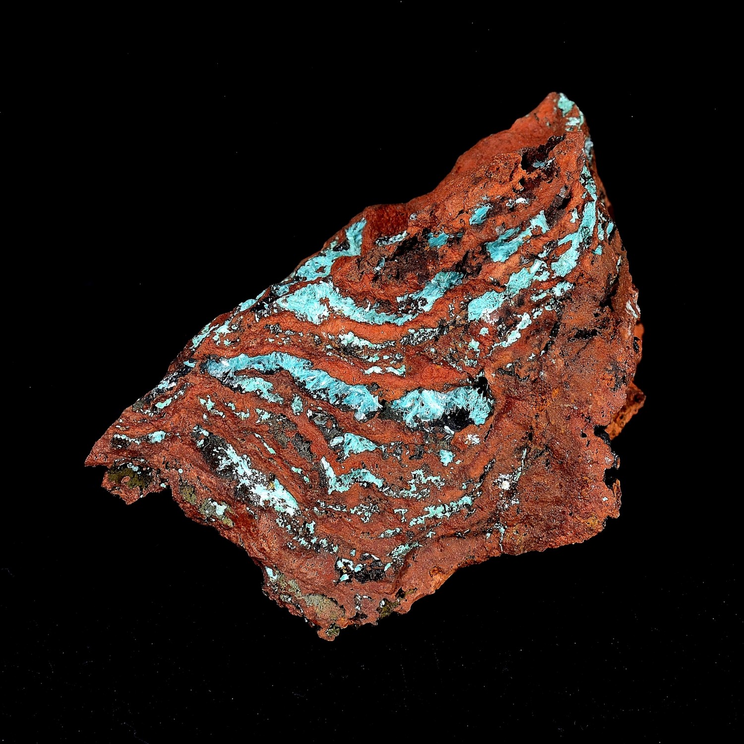 Aurichalcite and limonite - Ojuela mine, Mapimi, Durango, Mexico
