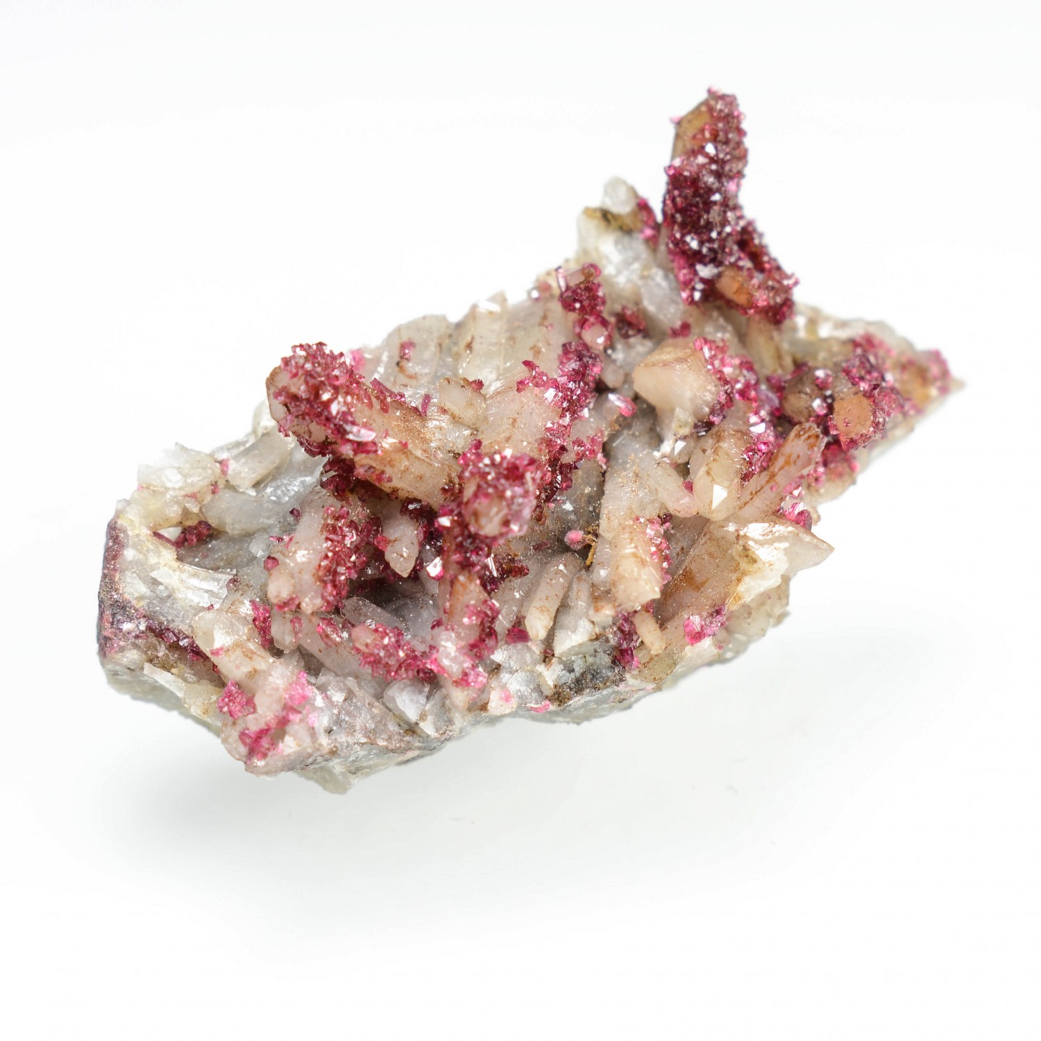 Roselite on quartz - Bou-Azzer district, Morocco