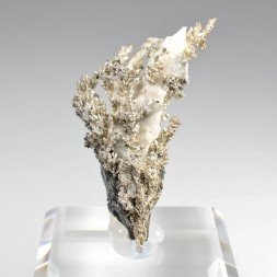 Native silver on calcite - Bouismas Mine, Bou-Azzer, Morocco