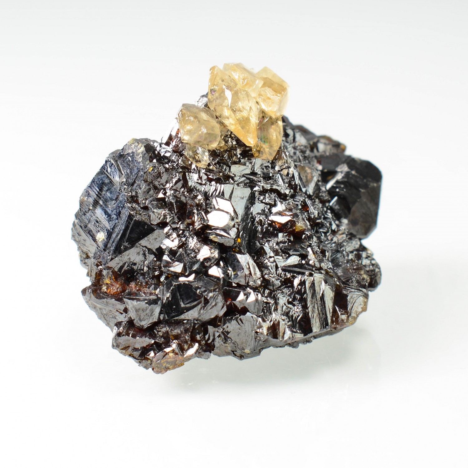 Calcite on sphalerite - Elmwood mine, Tennessee, United States