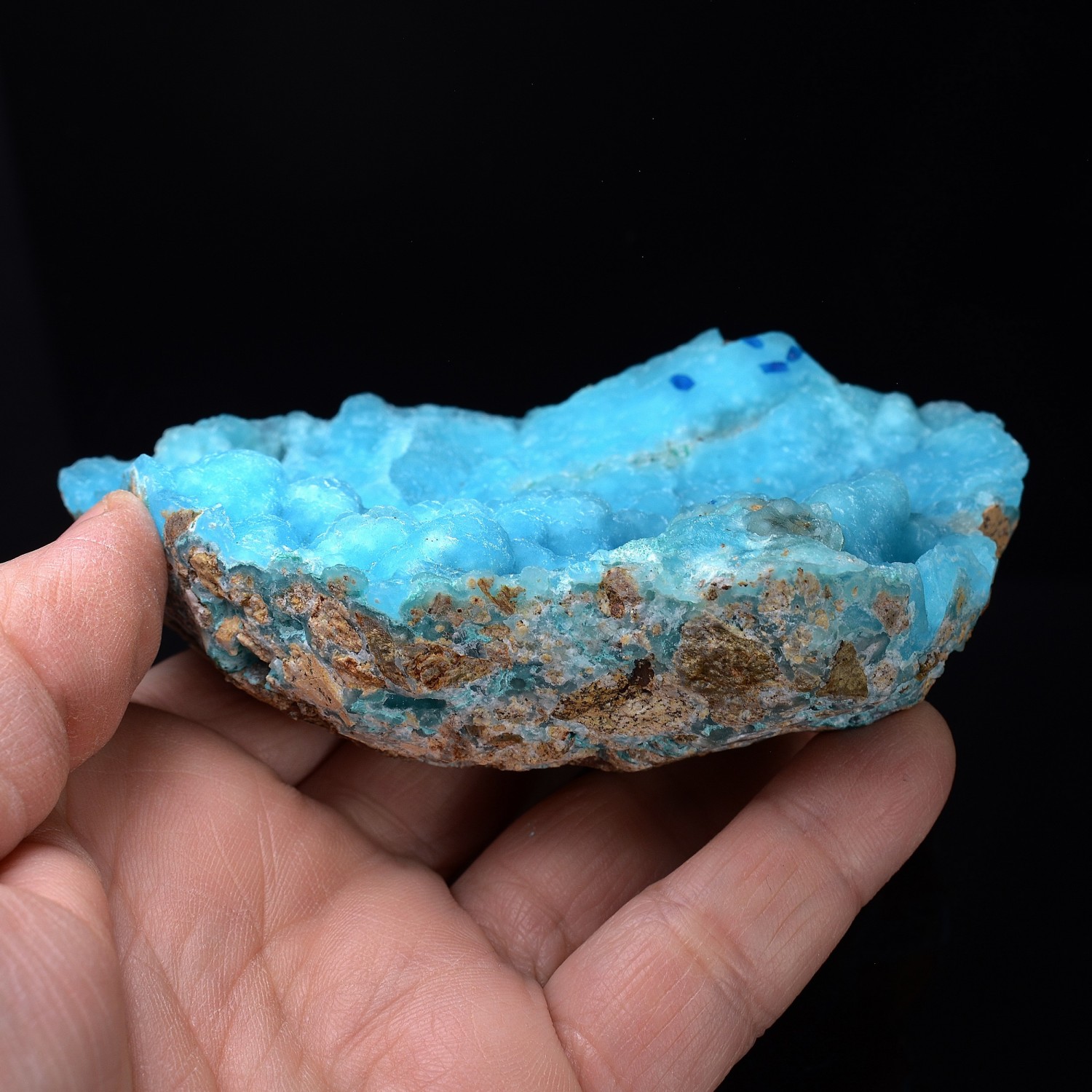 Hémimorphite et veszelyite - Palabanda, district d'M'fouati, République du Congo