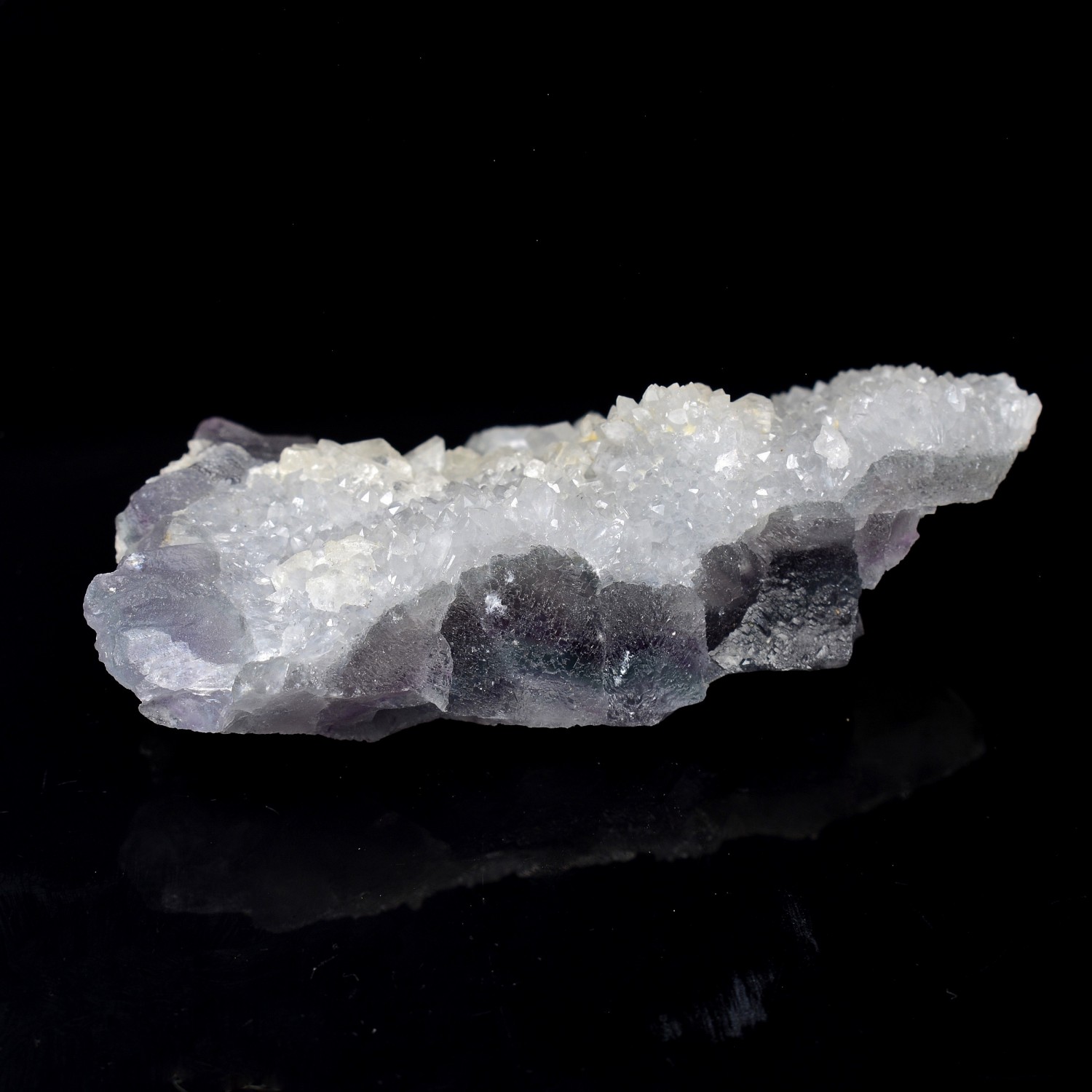 Calcite on quartz and fluorite - Fontsante, Var, France