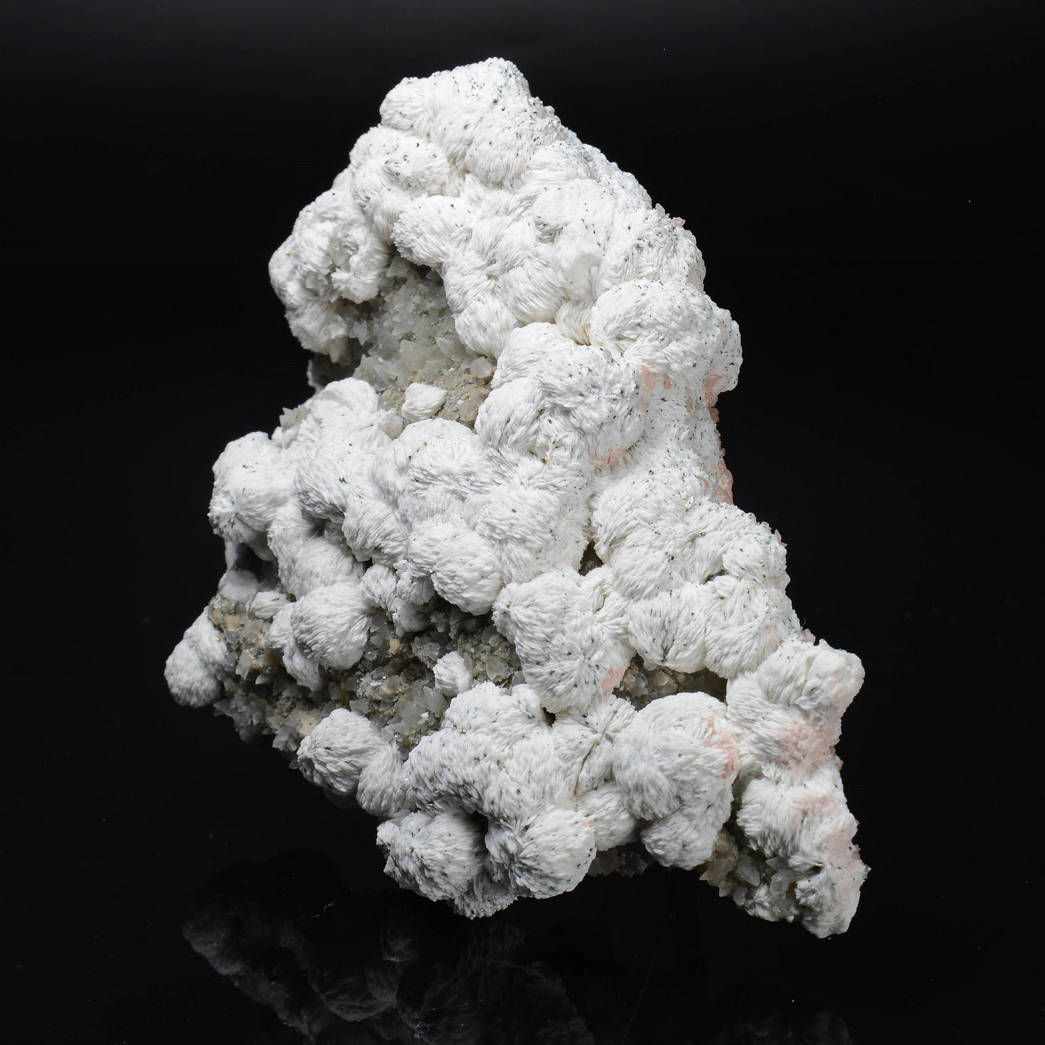 Calcite rose et chalcopyrite sur barytine - Cuzac, Lot, France