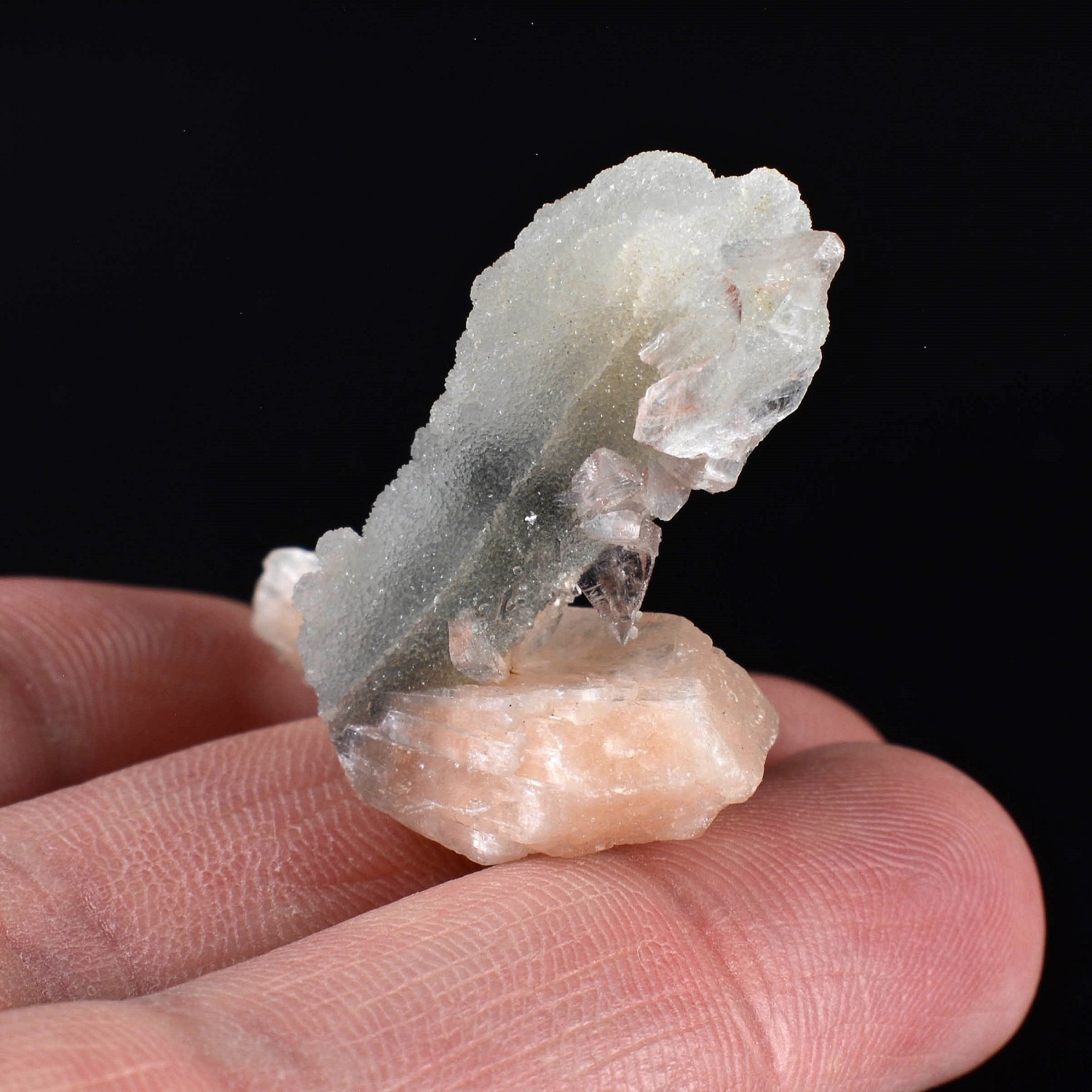 Stilbite and chalcedony - Nashik, Maharashtra, India
