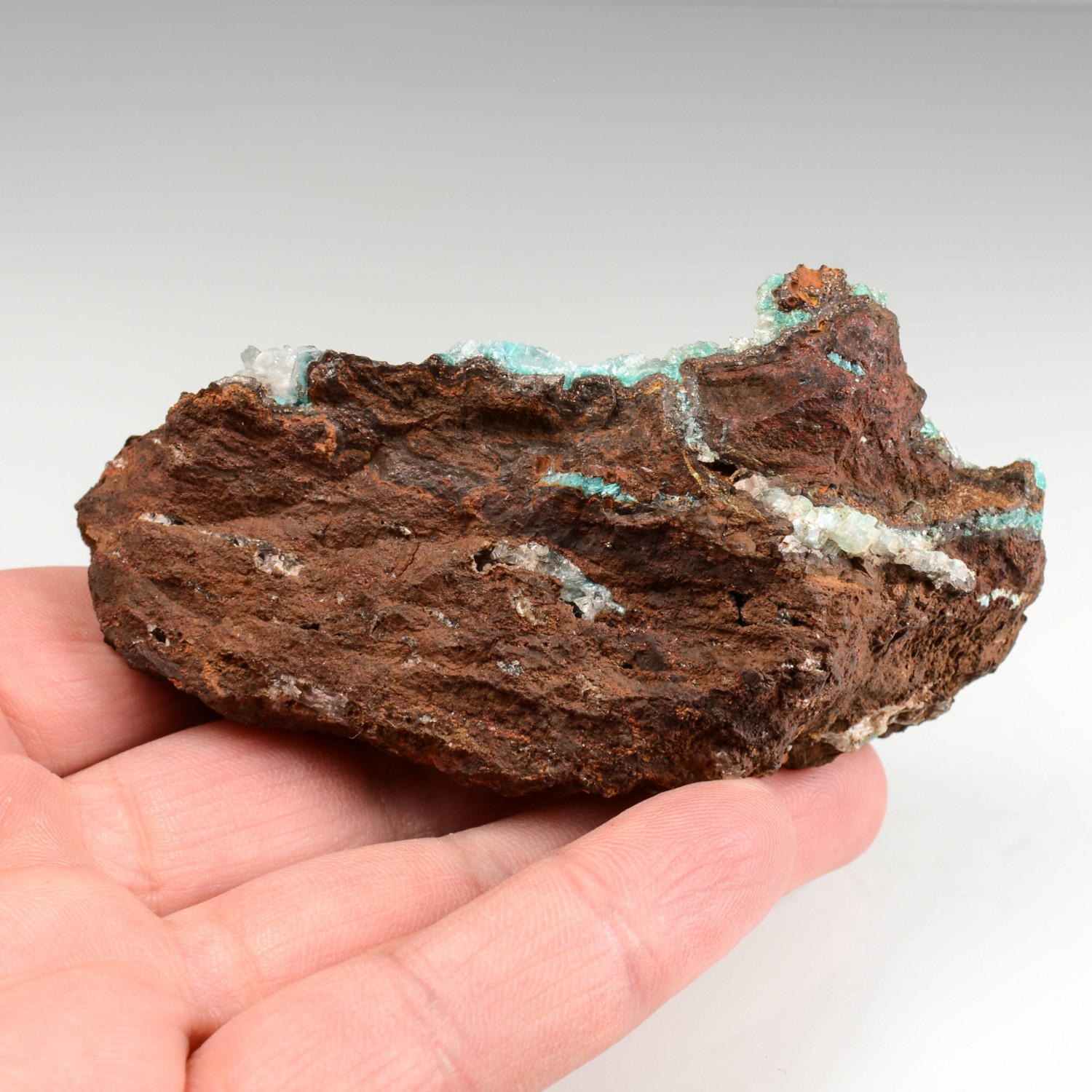 Aurichalcite et calcite - Mine Ojuela, Mapimi, Durango, Mexique