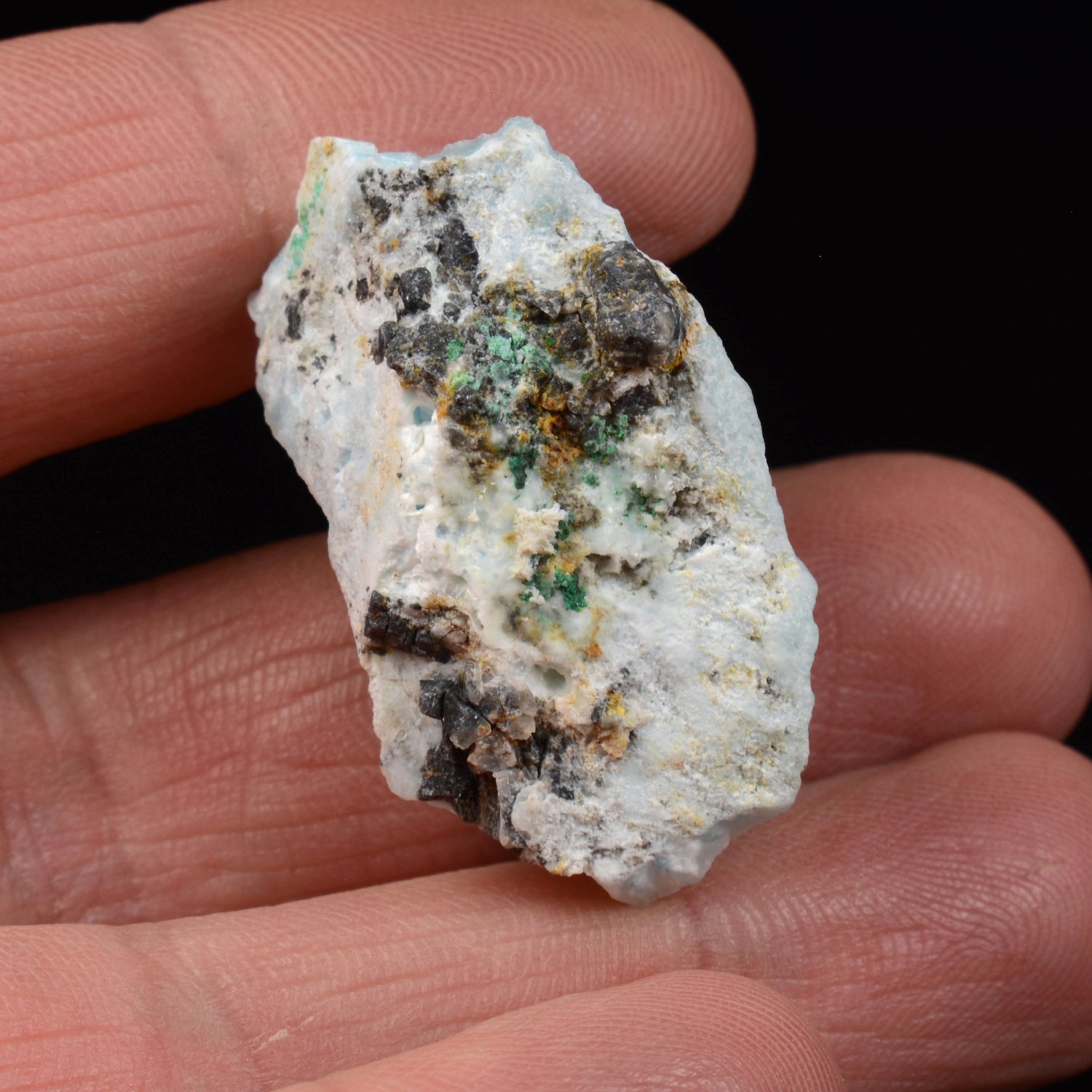 Blue aragonite - Dongshuang mine, Yunan province, China