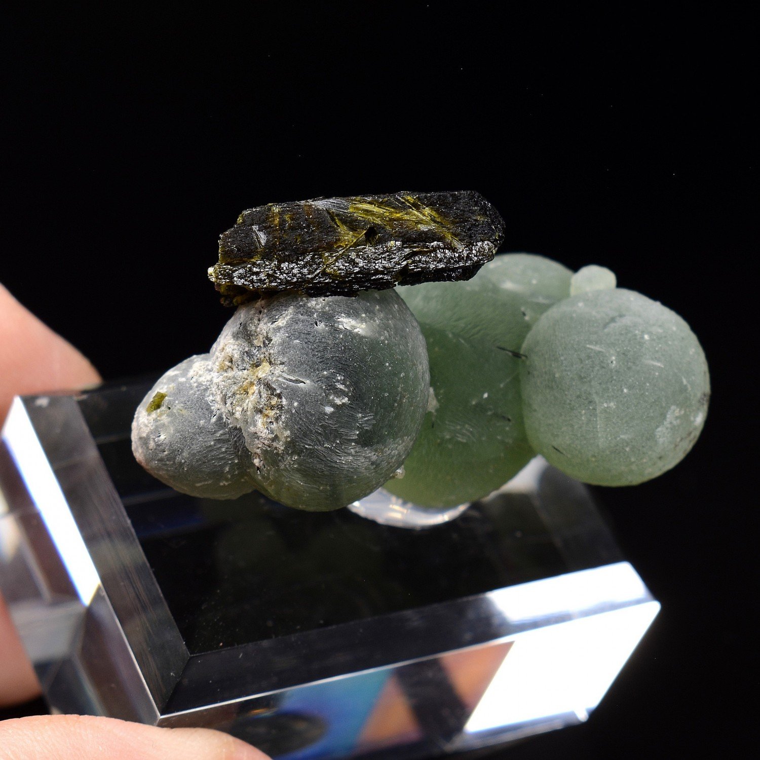 Epidote on prehnite - Diamonkara, Kayes, Mali
