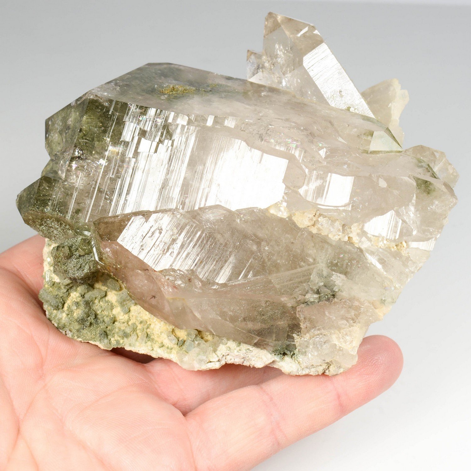 Quartz fumé et chlorite - Talèfre, Massif du Mont-Blanc, France