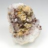 Calcite and fluorite on quartz - L'Argentolle, Saône-et-Loire, France