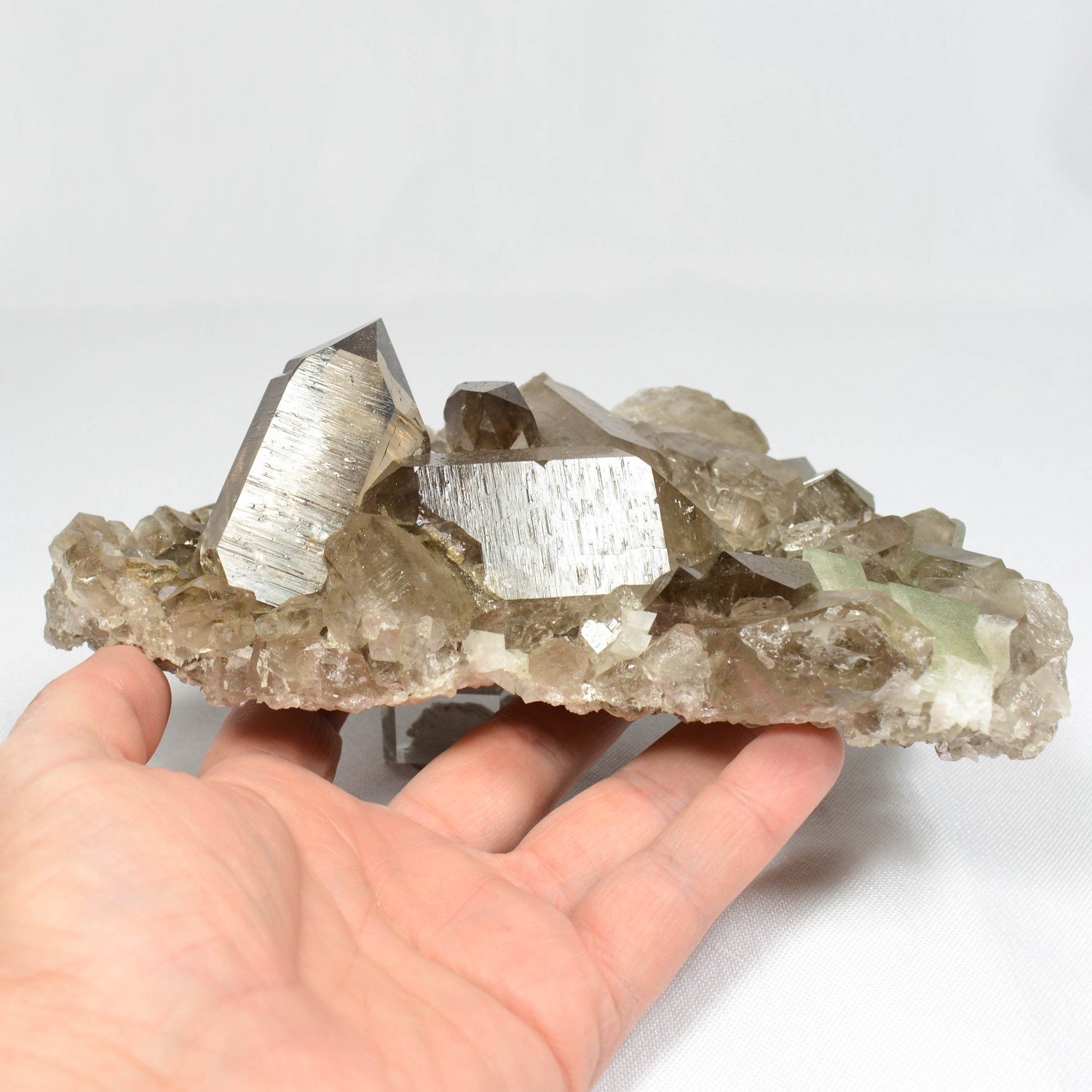 Smoky quartz and adularia - Mont Blanc Massif, Haute-Savoie, France