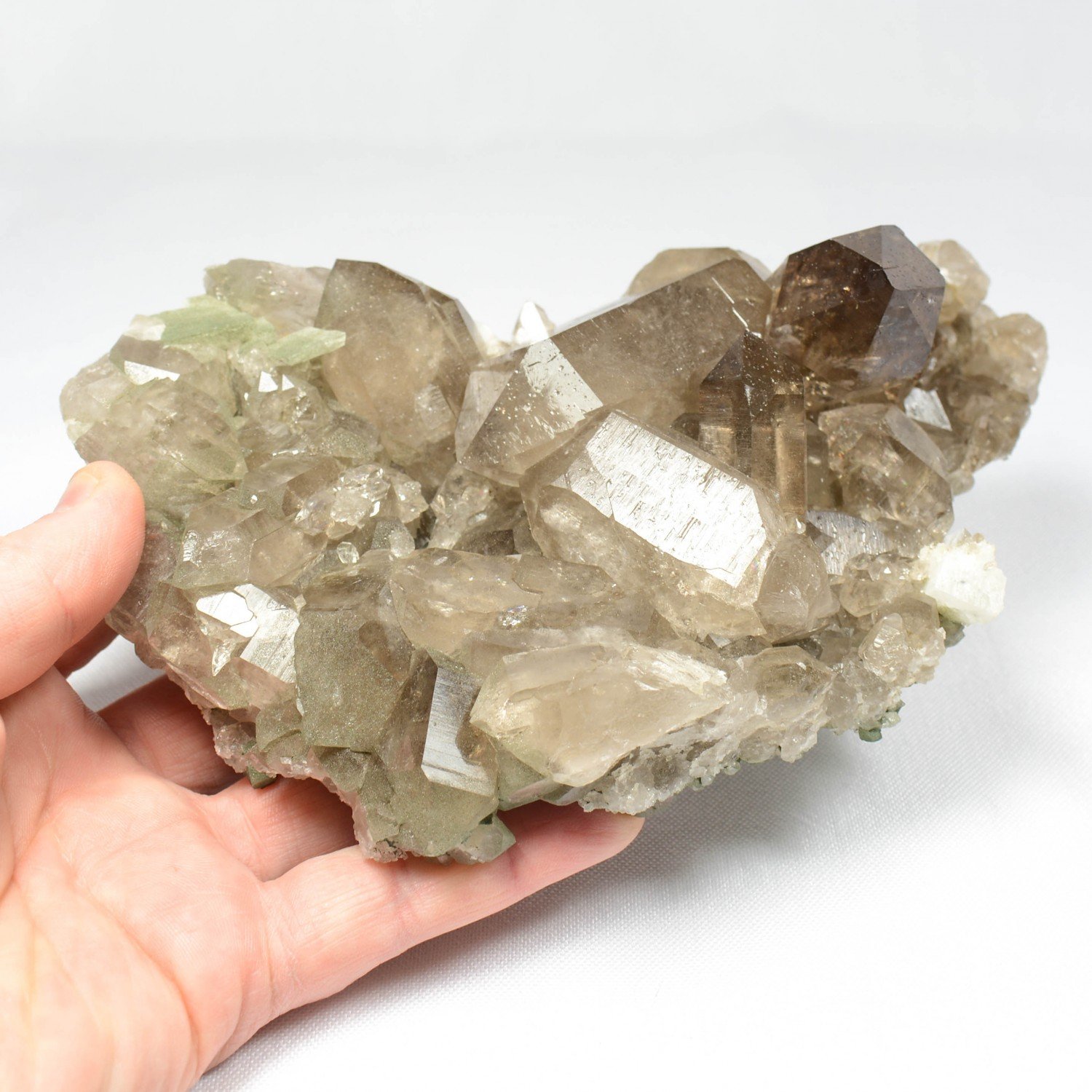 Quartz fumé et adulaire - Massif du Mont-Blanc, Haute-Savoie, France