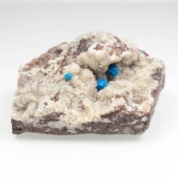 Cavansite on stilbite - Wagholi Quarries, Poona District, Maharashtra, India
