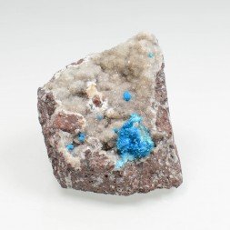 Cavansite on stilbite - Wagholi Quarries, Poona District, Maharashtra, India