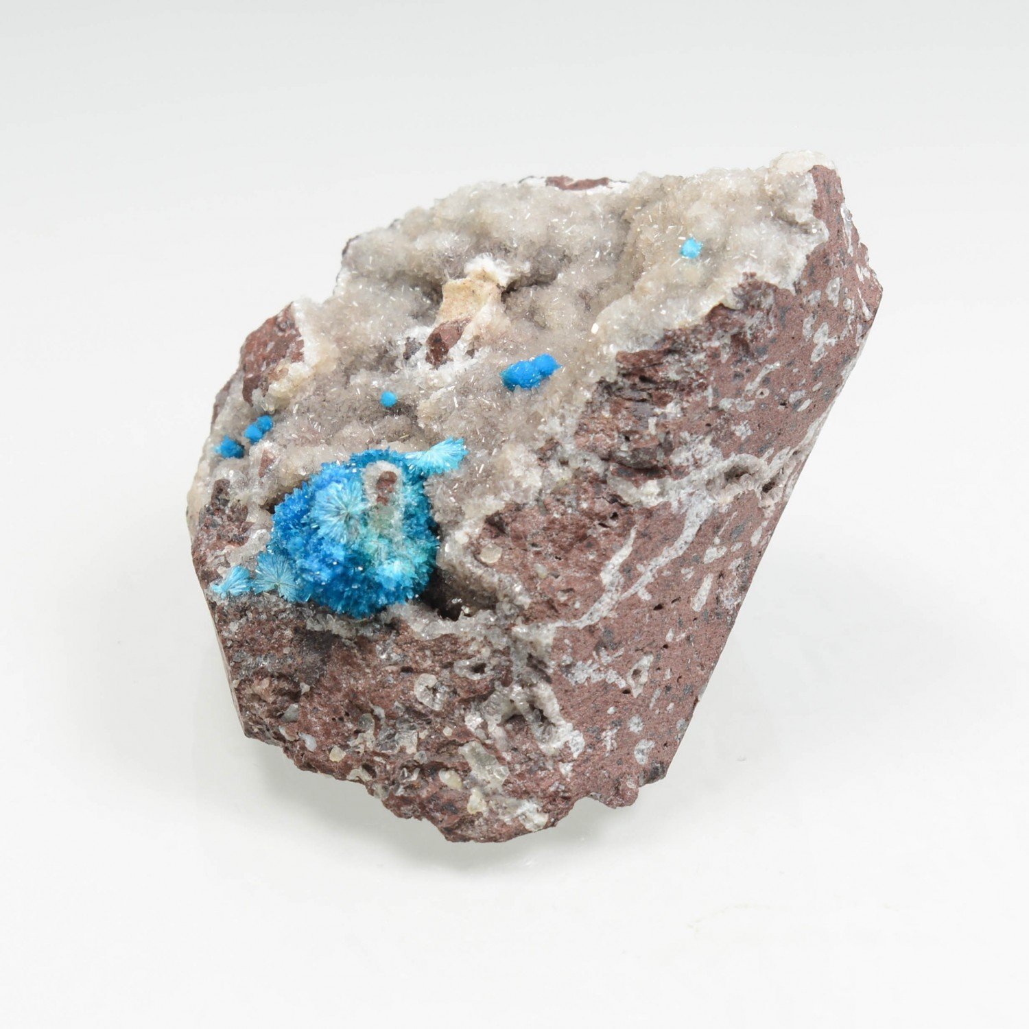 Cavansite on stilbite - Wagholi Quarries, Poona District, Maharashtra, India