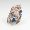Cavansite on stilbite - Wagholi Quarries, Poona District, Maharashtra, India