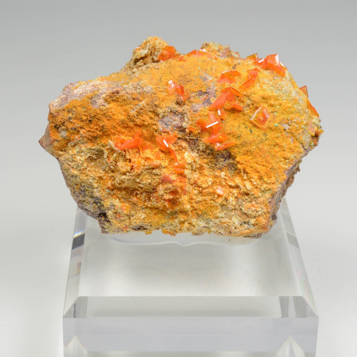 Wulfenite and mimetite - Rawley Mine, Arizona, United States