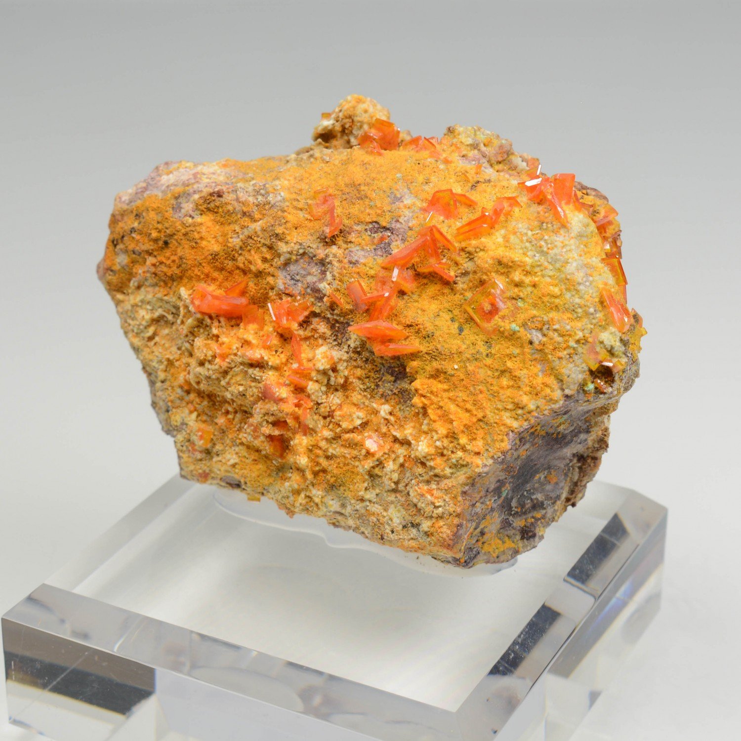Wulfenite and mimetite - Rawley Mine, Arizona, United States