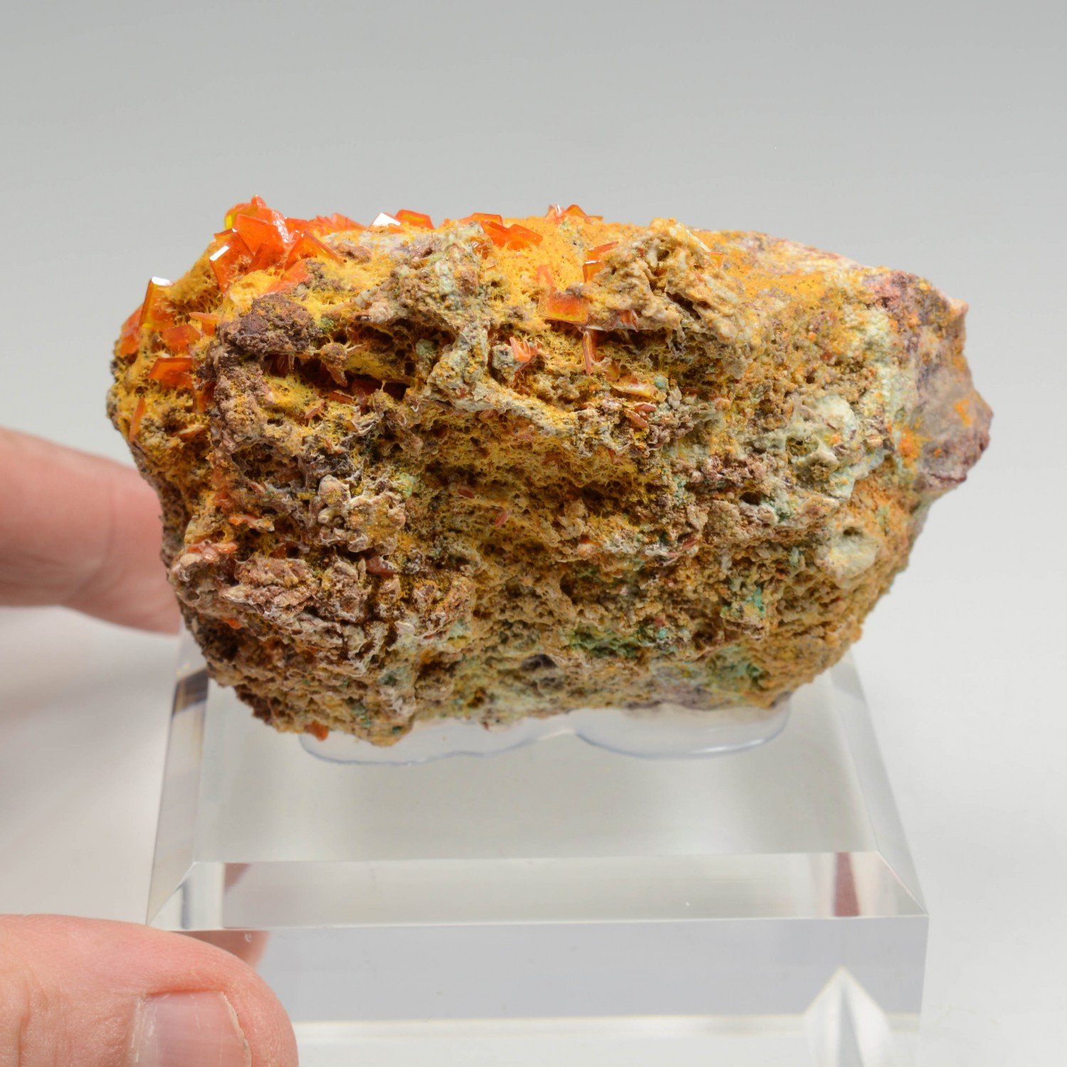 Wulfenite and mimetite - Rawley Mine, Arizona, United States