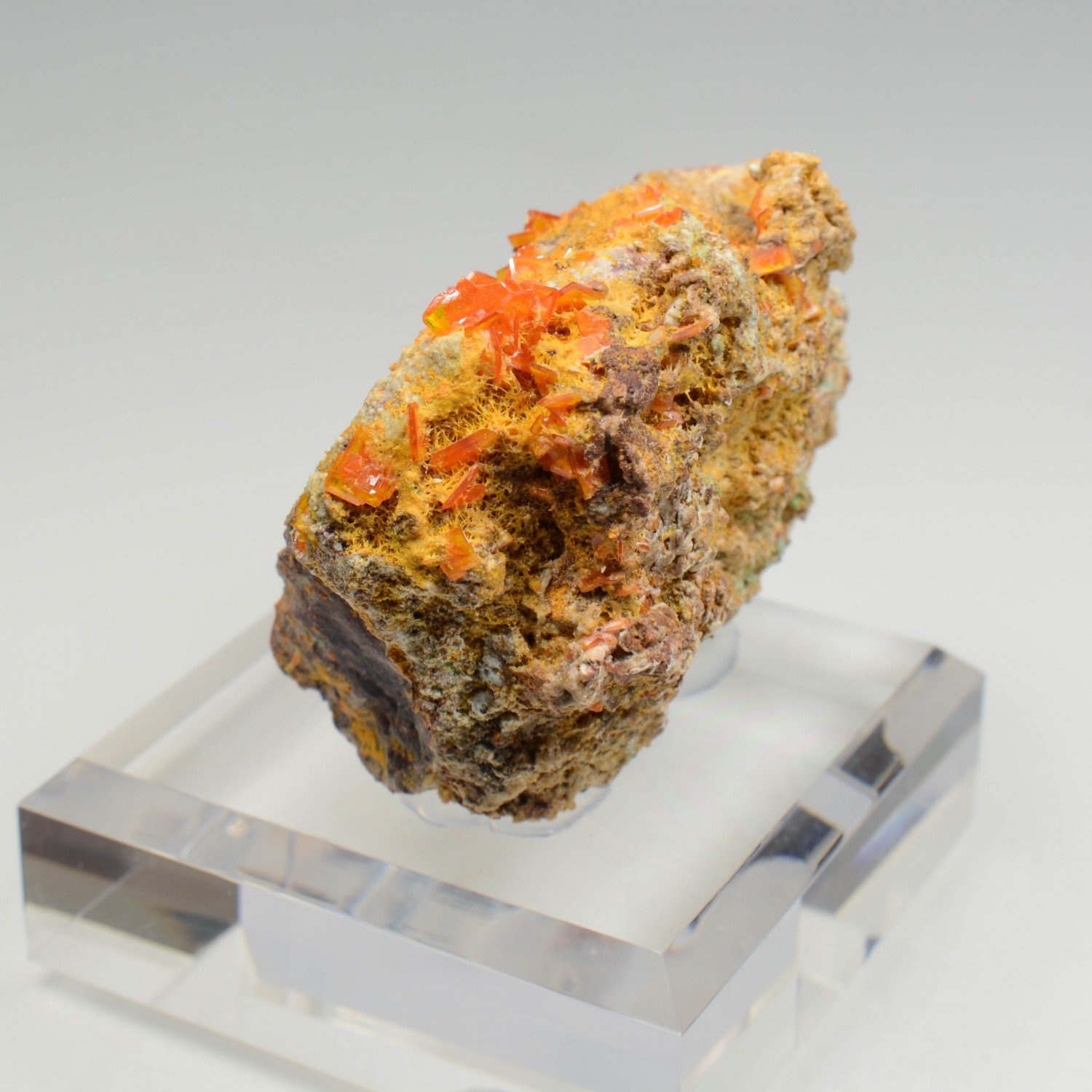 Wulfenite and mimetite - Rawley Mine, Arizona, United States