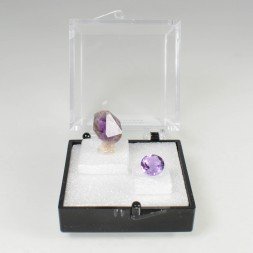 AMETHYST - cut stone and rough stone