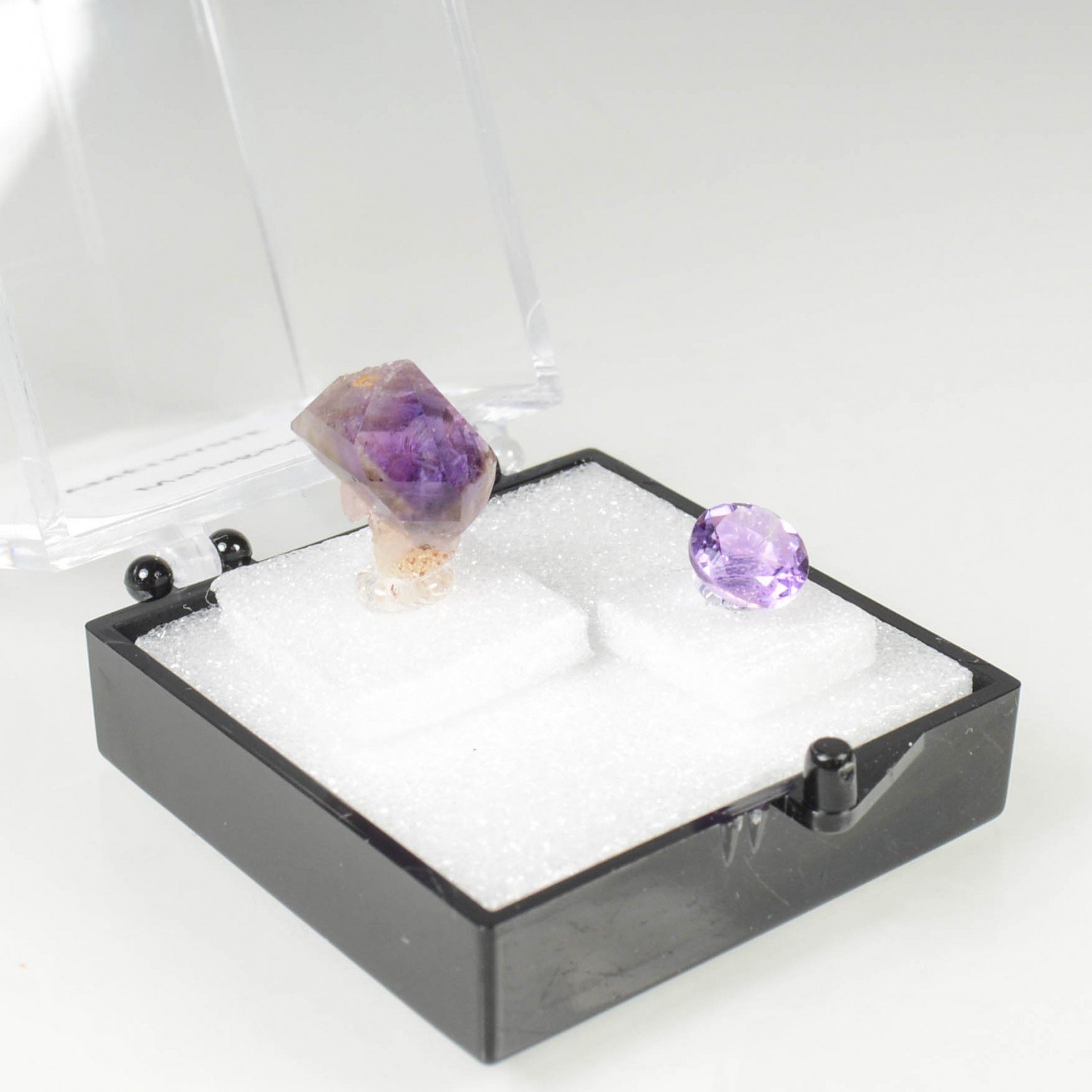 AMETHYST - cut stone and rough stone