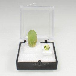 PERIDOT - cut stone and rough stone