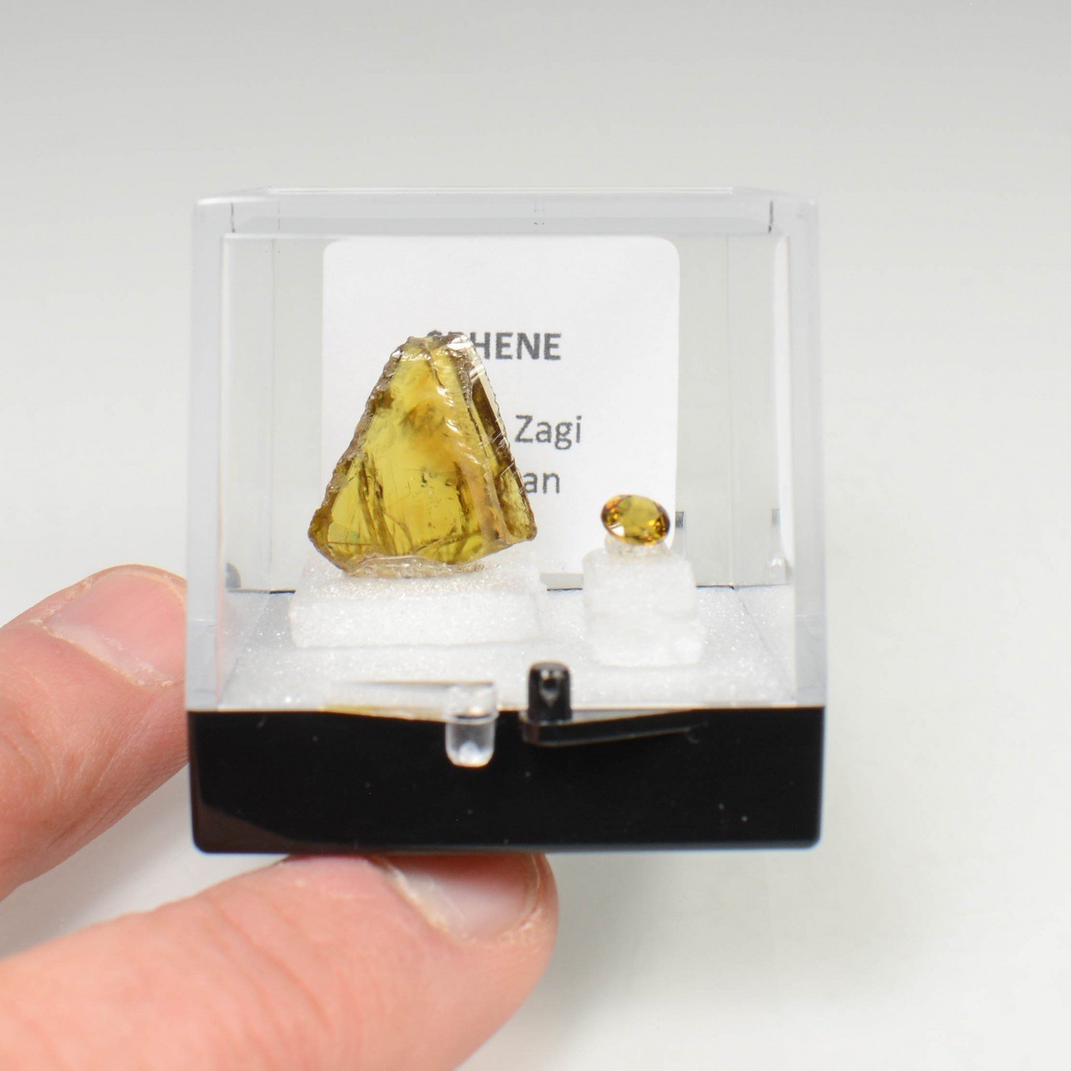SPHENE - cut stone and crystallized stone