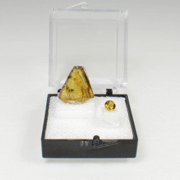 SPHENE - cut stone and crystallized stone