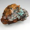 Aurichalcite and rosasite on limonite - Ojuela Mine, Mapimi, Durango, Mexico