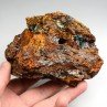 Aurichalcite and rosasite on limonite - Ojuela Mine, Mapimi, Durango, Mexico