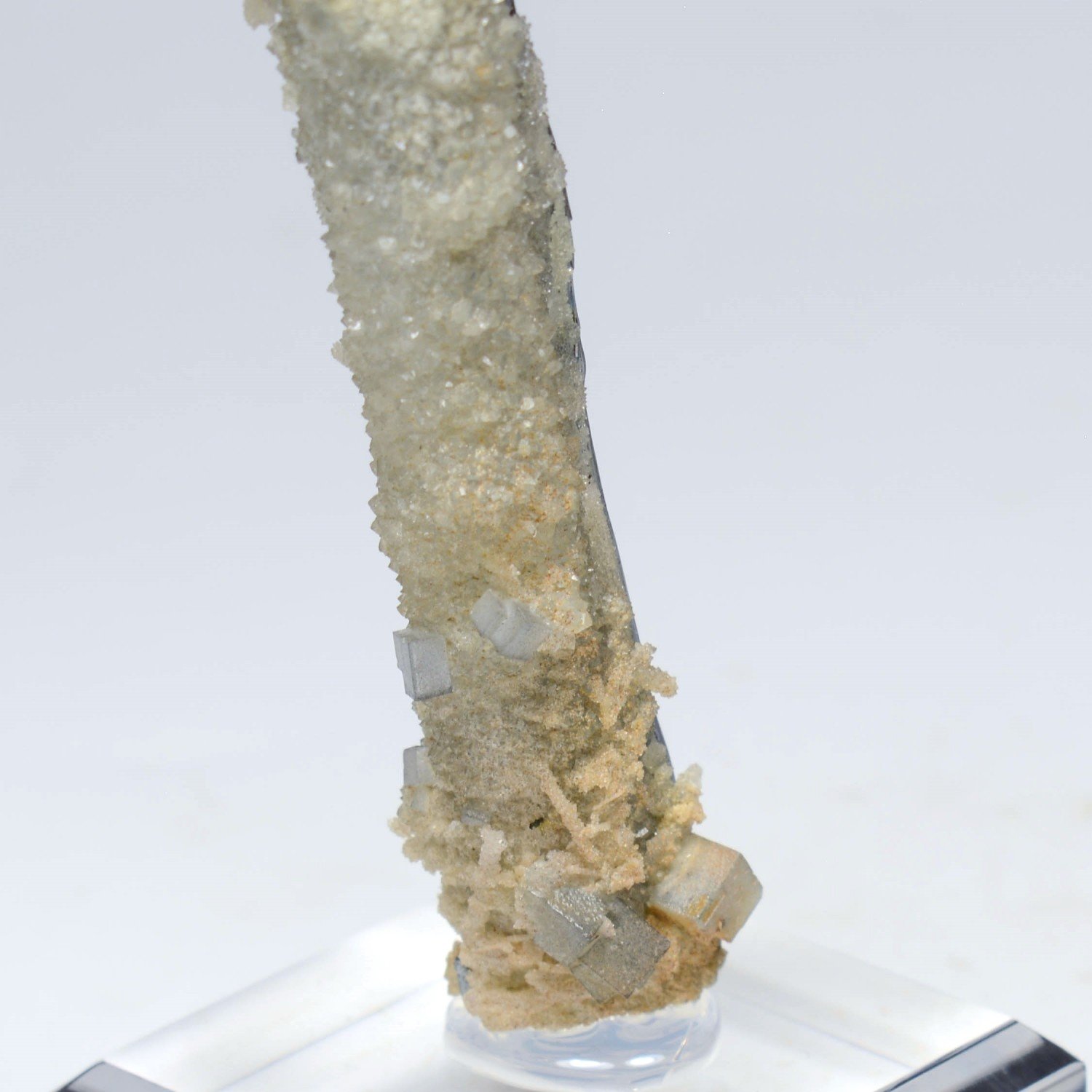 Fluorite and quartz on stibnite - Jiangxi Province, China Fluorite and quartz on stibnite - Jiangxi Province, China