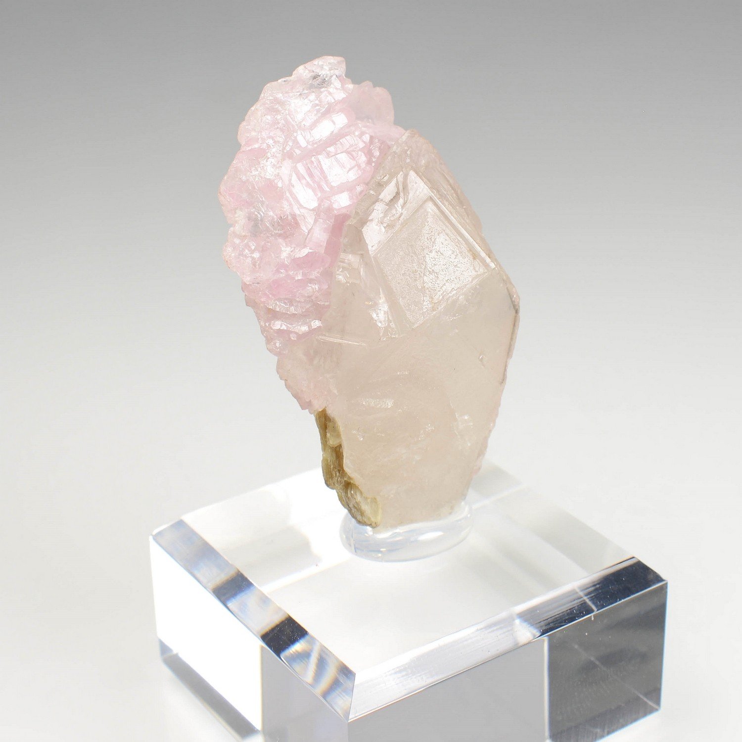 Rose quartz on smoky quartz - Galileia, Minas Gerais, Brazil