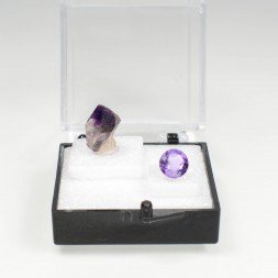 AMETHYST - cut stone and rough stone