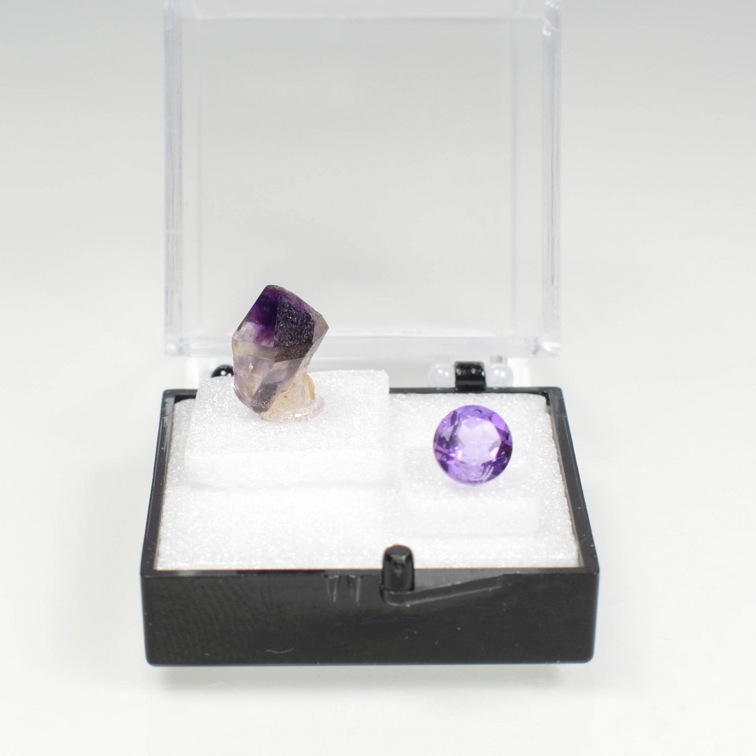 AMETHYST - cut stone and rough stone