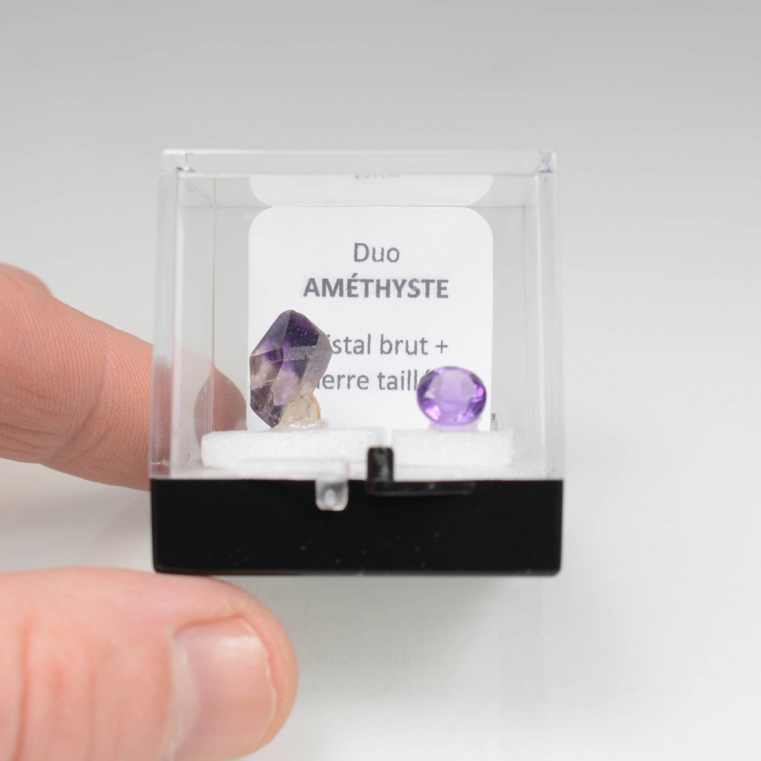 Duo AMETHYSTE - pierre taillée et pierre cristallisée