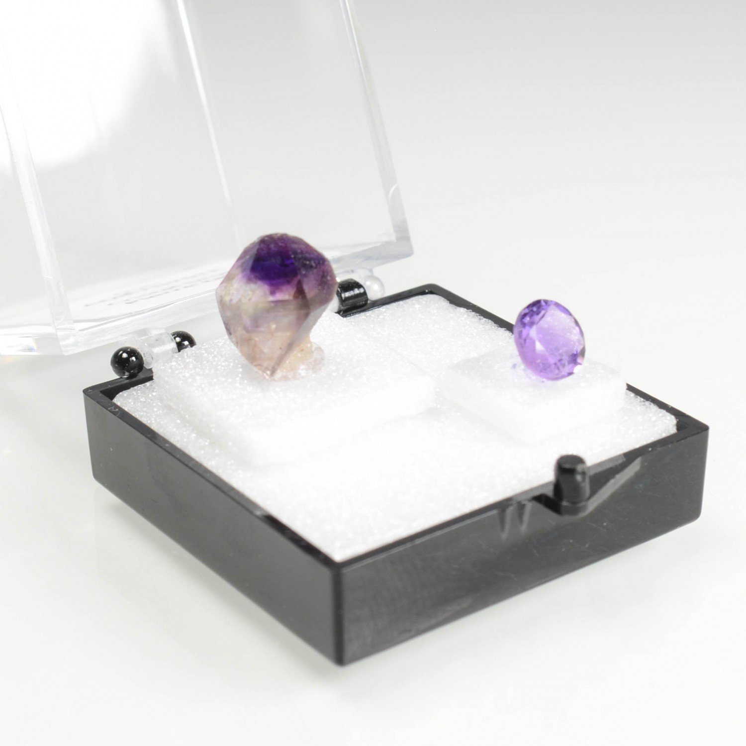 AMETHYST - cut stone and rough stone