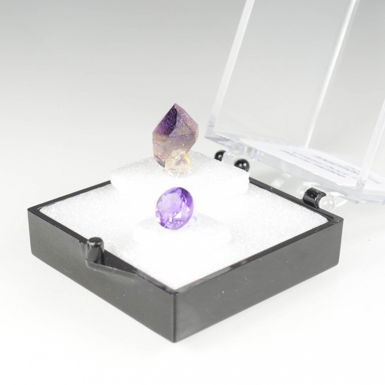 AMETHYST - cut stone and rough stone