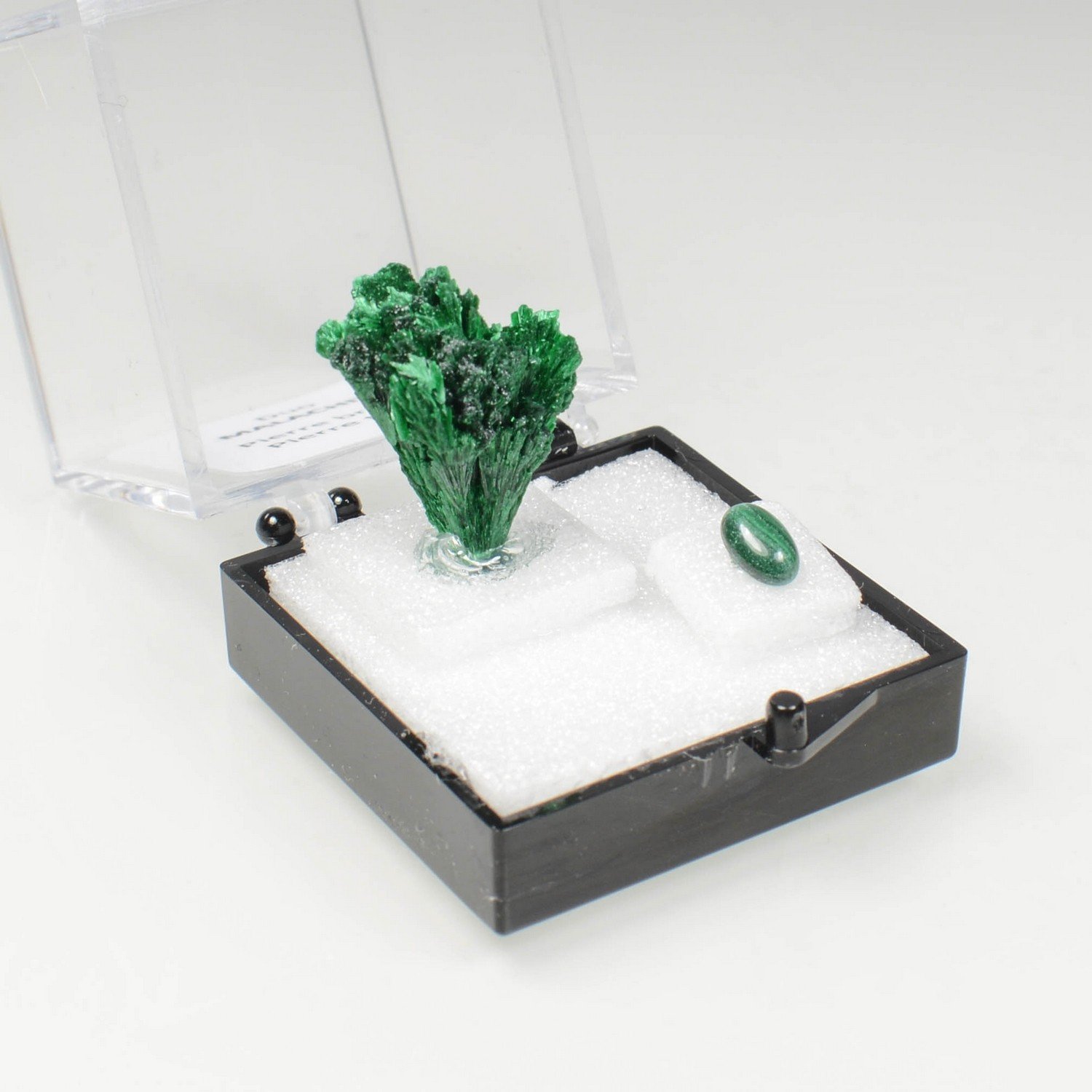 MALACHITE Duo - cut stone and crystallised stone