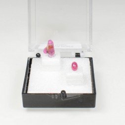 Ruby Duo - cut stone and crystallised stone