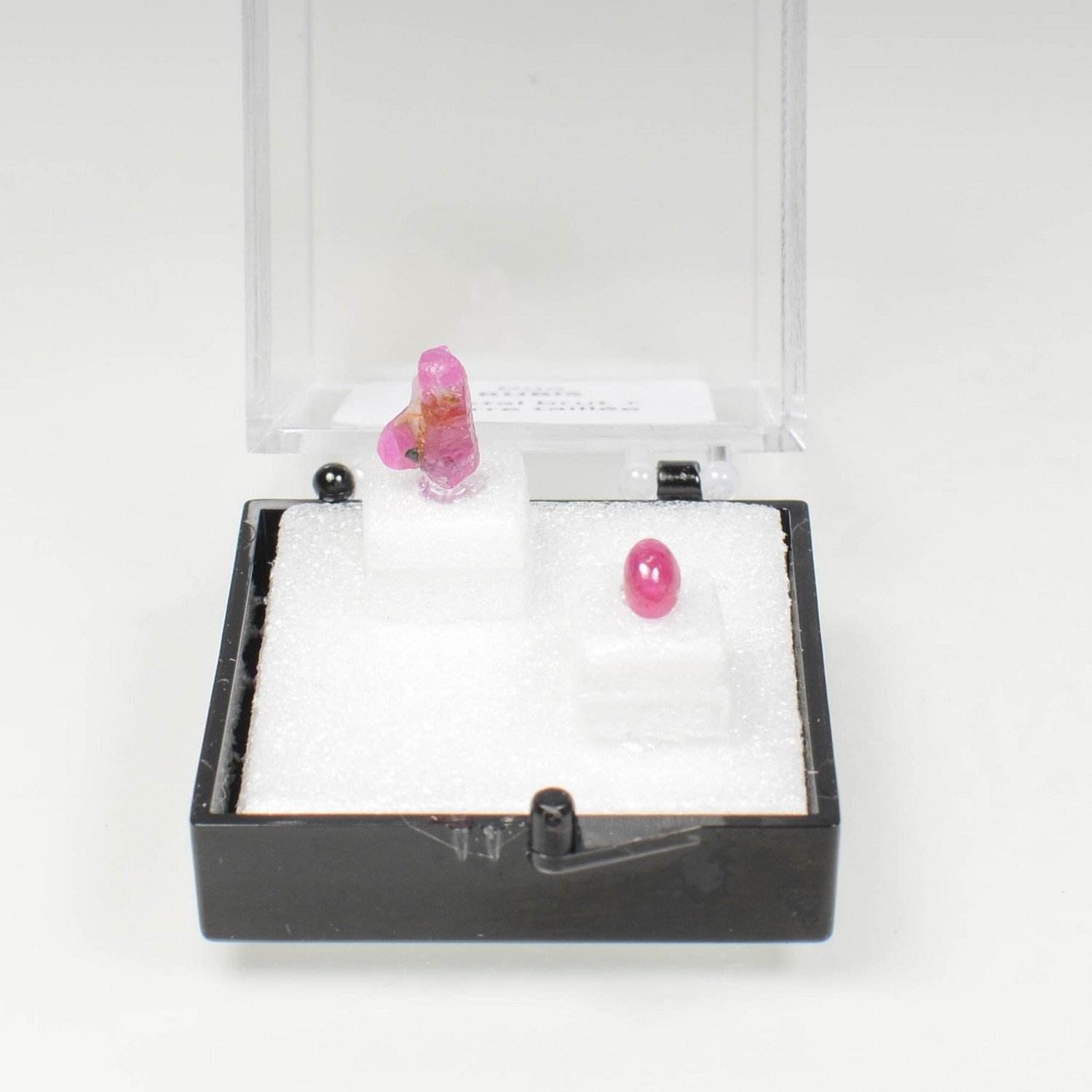 Ruby Duo - cut stone and crystallised stone